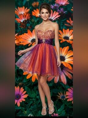 Cinderella Divine Mini Orange & Purple Dress